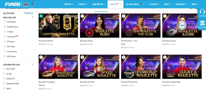 Giới thiệu sơ lược về tựa game casino Roulette game tại Fun 88